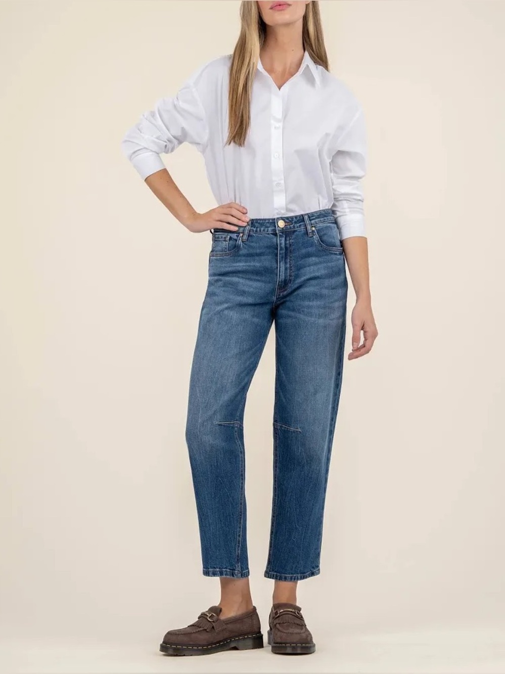 KUT from the Kloth Women's Ashley High Rise Slouchy Barrel Straight Leg 8 EUC